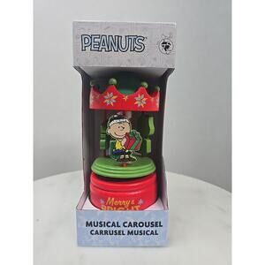 Peanuts Christmas Charlie Brown Musical Carousel Box New in Box